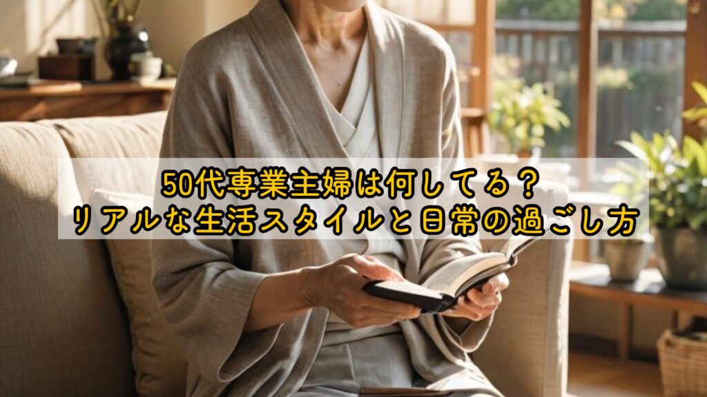 50代専業主婦は何してる？リアルな生活スタイルと日常の過ごし方