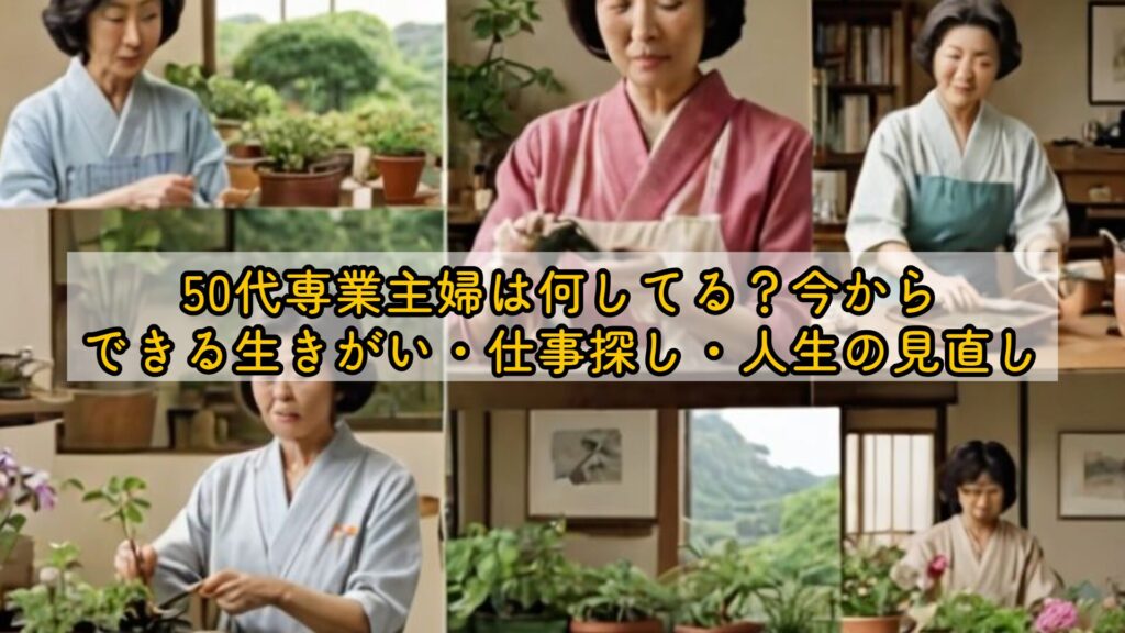 50代専業主婦は何してる？今からできる生きがい・仕事探し・人生の見直し