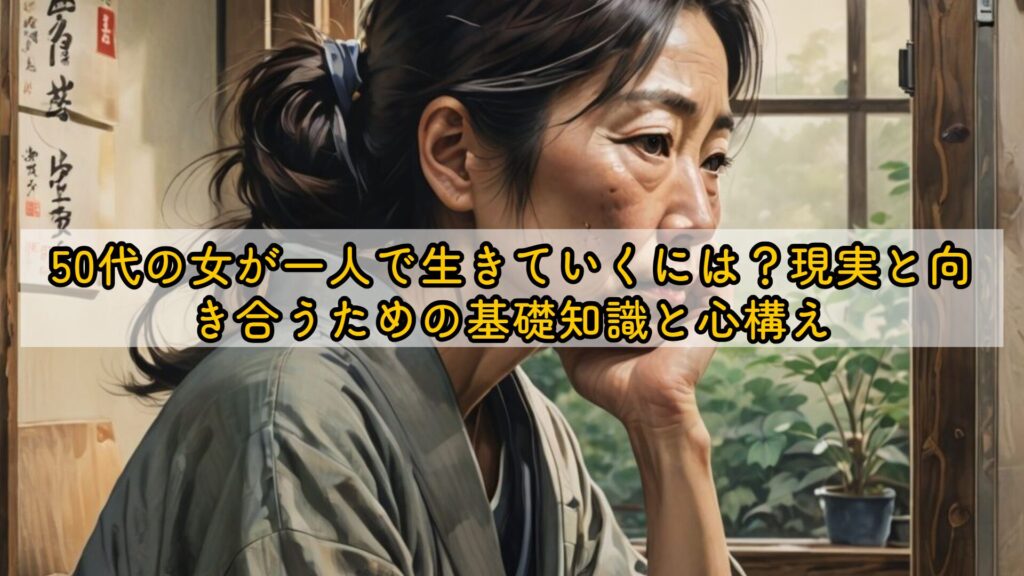 50代の女が一人で生きていくには？現実と向き合うための基礎知識と心構え