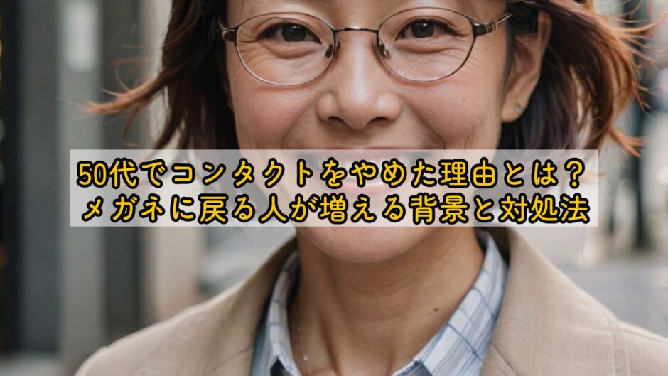 50代でコンタクトをやめた理由とは？メガネに戻る人が増える背景と対処法
