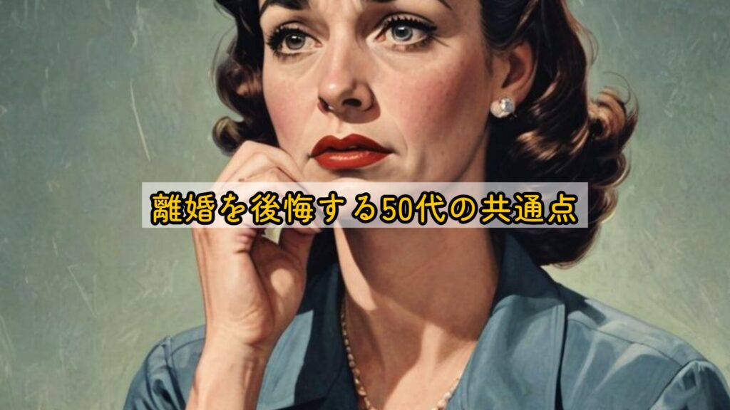離婚を後悔する50代の共通点