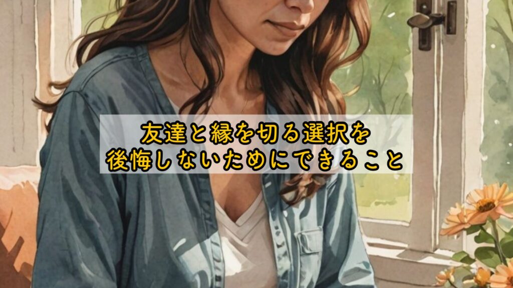 友達と縁を切る選択を後悔しないためにできること