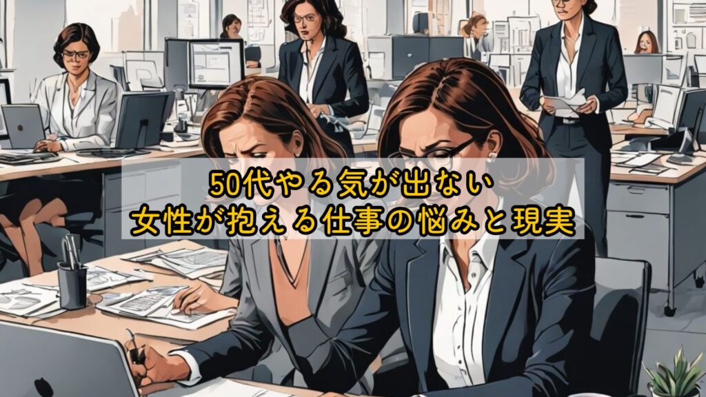 50代やる気が出ない女性が抱える仕事の悩みと現実