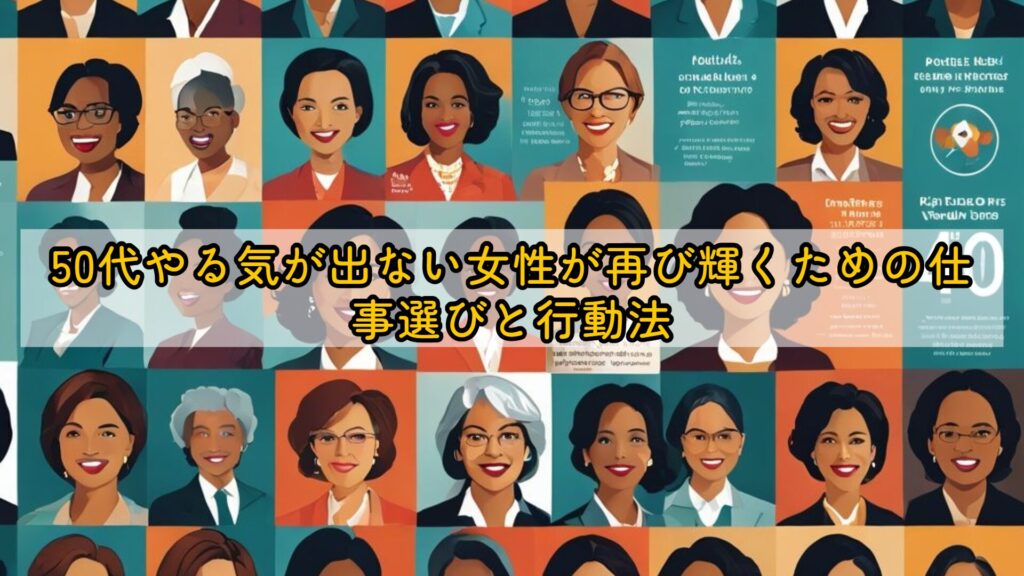 50代やる気が出ない女性が再び輝くための仕事選びと行動法
