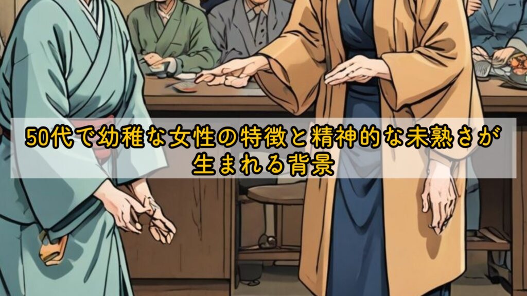 50代で幼稚な女性の特徴と精神的な未熟さが生まれる背景
