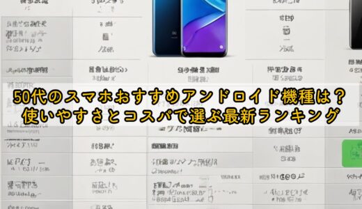 50代のスマホおすすめアンドロイド機種は？使いやすさとコスパで選ぶ最新ランキング