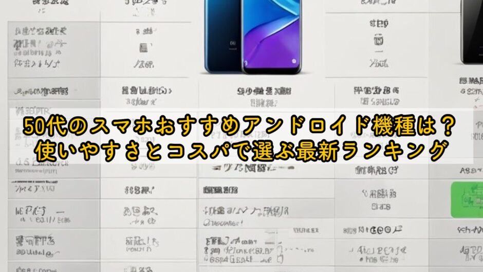 50代のスマホおすすめアンドロイド機種は？使いやすさとコスパで選ぶ最新ランキング