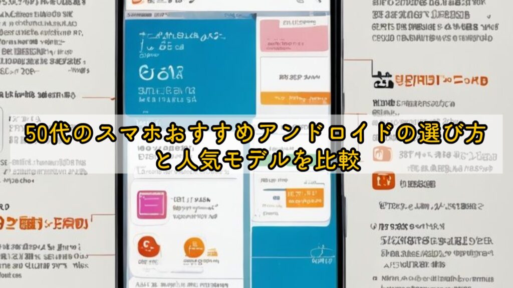 50代のスマホおすすめアンドロイドの選び方と人気モデルを比較