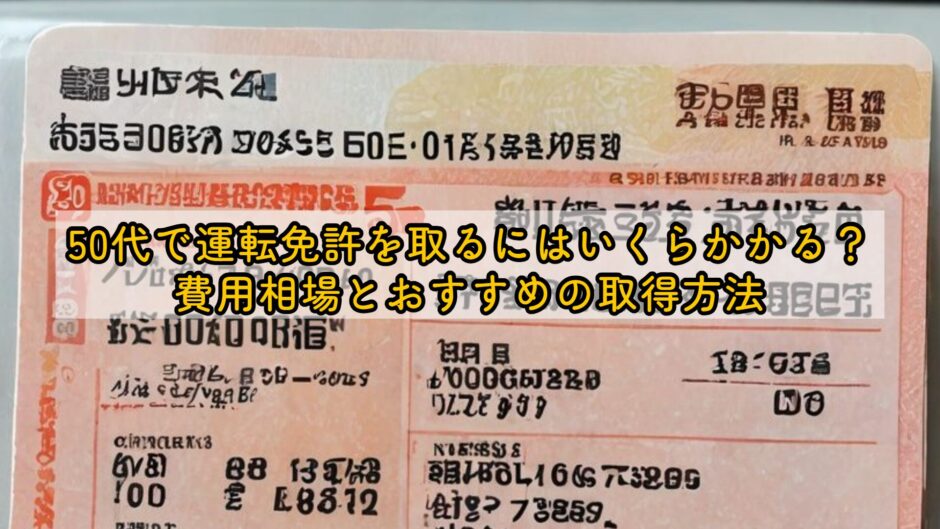 50代で運転免許を取るにはいくらかかる？費用相場とおすすめの取得方法