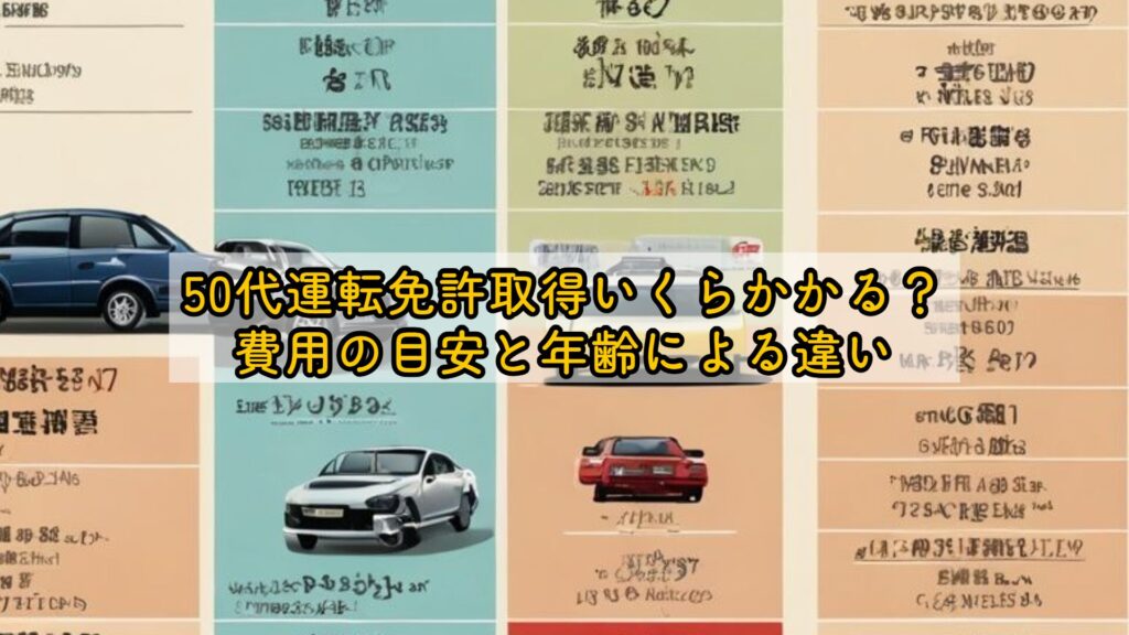 50代運転免許取得いくらかかる？費用の目安と年齢による違い