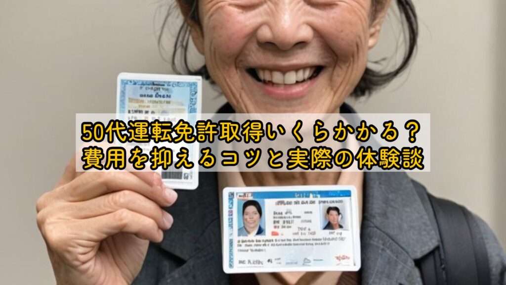 50代運転免許取得いくらかかる？費用を抑えるコツと実際の体験談