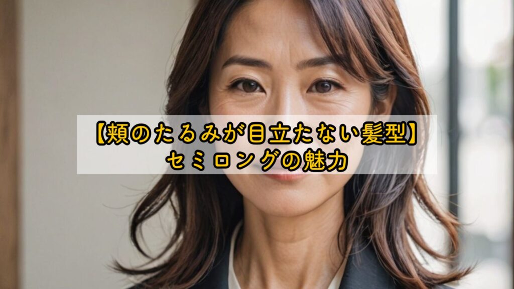 【頬のたるみが目立たない髪型】セミロングの魅力