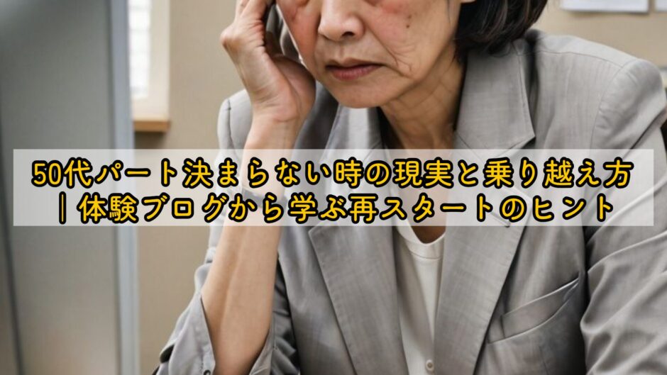 50代パート決まらない時の現実と乗り越え方｜体験ブログから学ぶ再スタートのヒント
