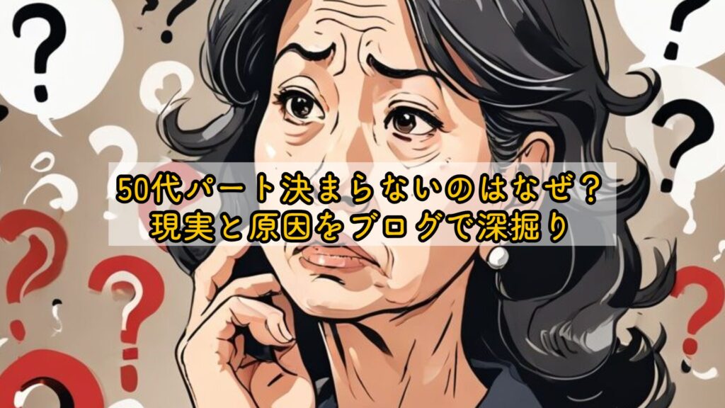 50代パート決まらないのはなぜ？現実と原因をブログで深掘り