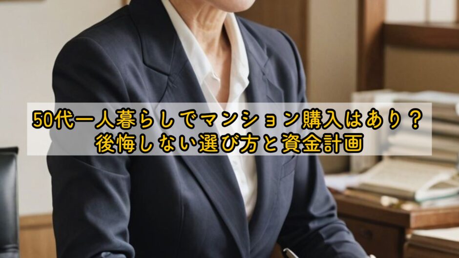50代一人暮らしでマンション購入はあり？後悔しない選び方と資金計画