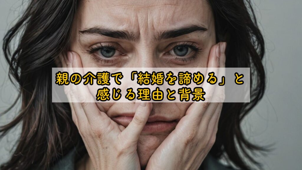 親の介護で「結婚を諦める」と感じる理由と背景