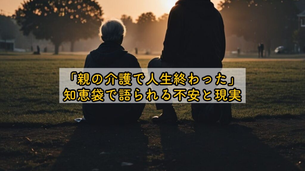 「親の介護で人生終わった」知恵袋で語られる不安と現実