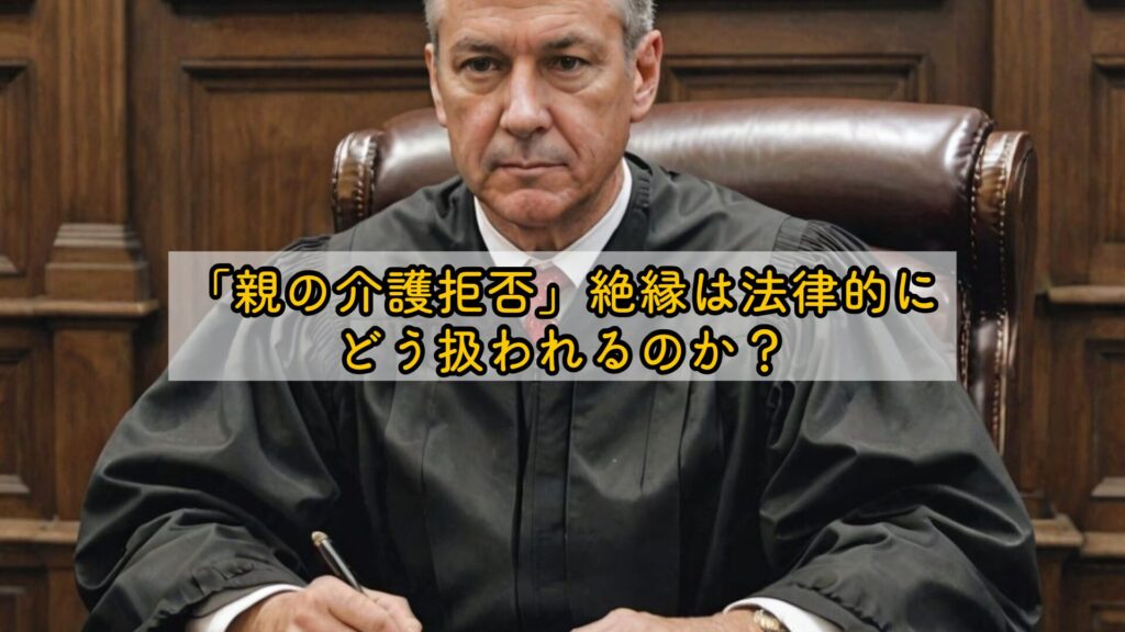 「親の介護拒否」絶縁は法律的にどう扱われるのか？