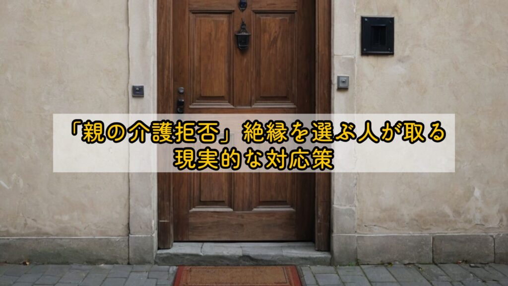 「親の介護拒否」絶縁を選ぶ人が取る現実的な対応策