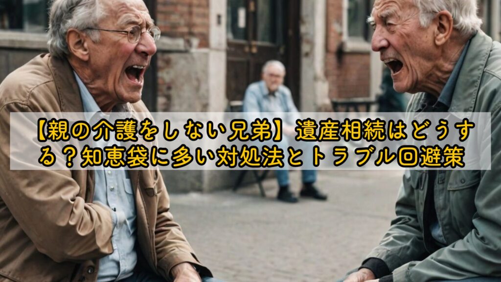 【親の介護をしない兄弟】遺産相続はどうする？知恵袋に多い対処法とトラブル回避策