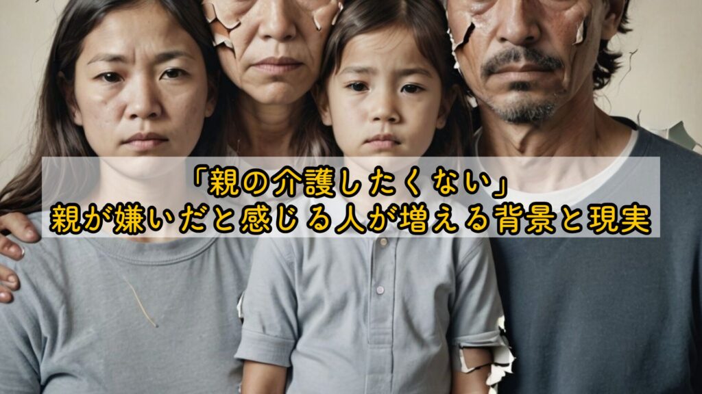 「親の介護したくない」親が嫌いだと感じる人が増える背景と現実