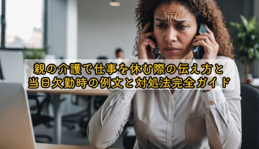 親の介護で仕事を休む際の伝え方と当日欠勤時の例文と対処法完全ガイド