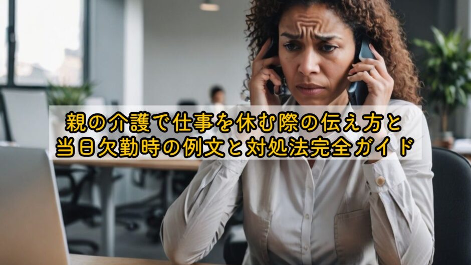 親の介護で仕事を休む際の伝え方と当日欠勤時の例文と対処法完全ガイド