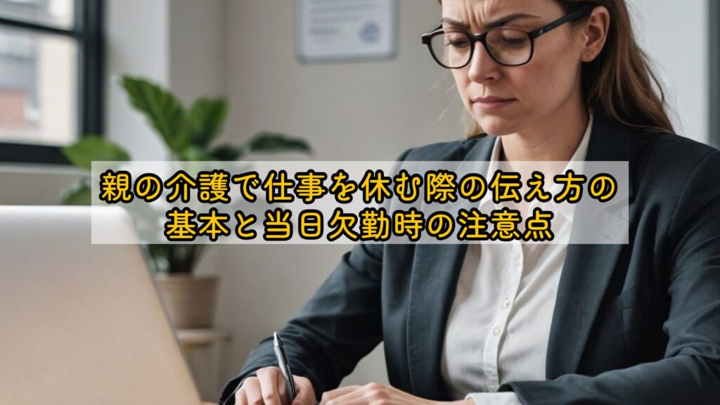 親の介護で仕事を休む際の伝え方の基本と当日欠勤時の注意点