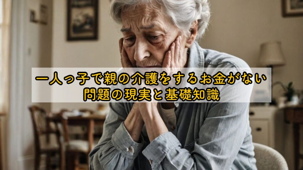 一人っ子で親の介護をするお金がない問題の現実と基礎知識
