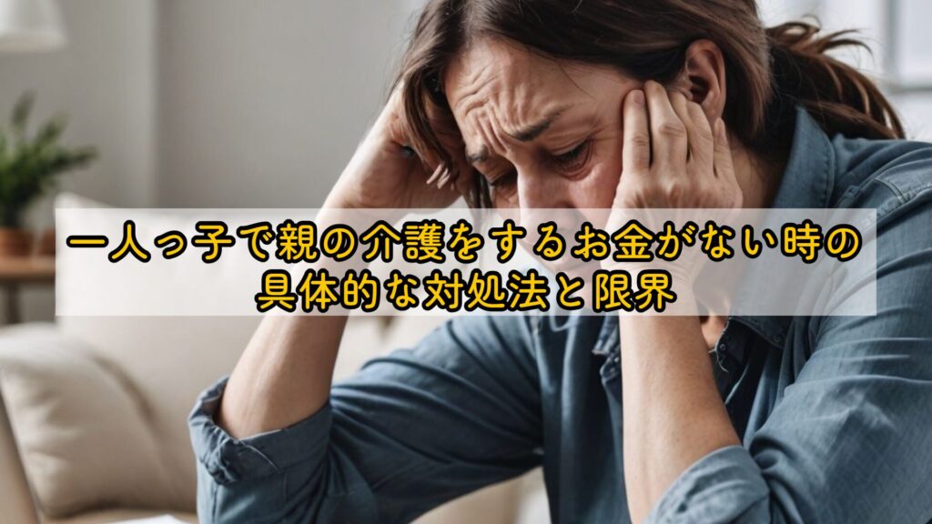 一人っ子で親の介護をするお金がない時の具体的な対処法と限界