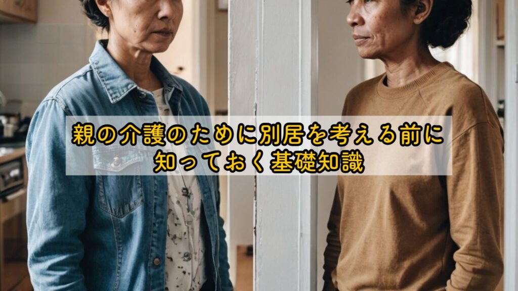 親の介護のために別居を考える前に知っておく基礎知識