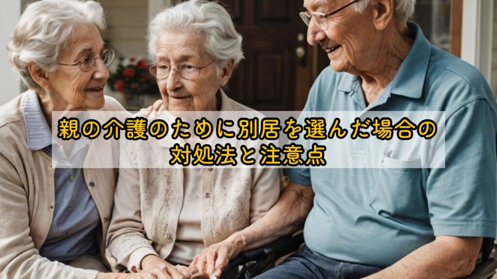 親の介護のために別居を選んだ場合の対処法と注意点