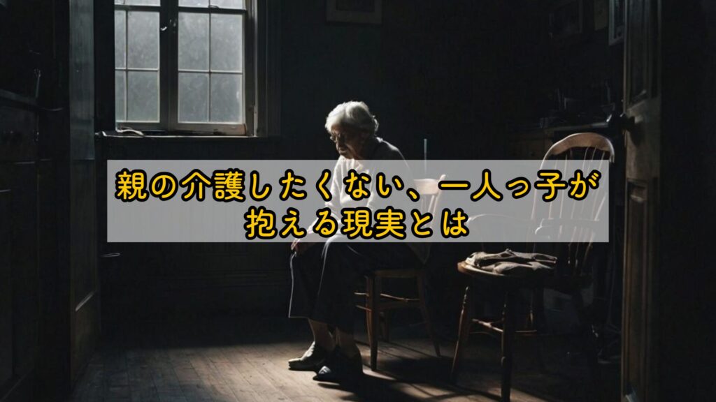 親の介護したくない、一人っ子が抱える現実とは