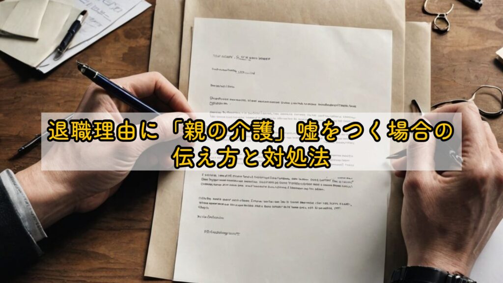 退職理由に「親の介護」嘘をつく場合の伝え方と対処法