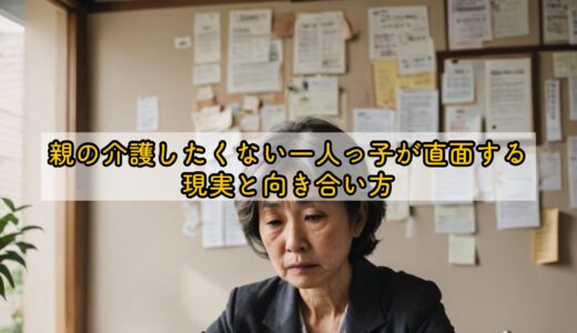 親の介護したくない一人っ子が直面する現実と向き合い方