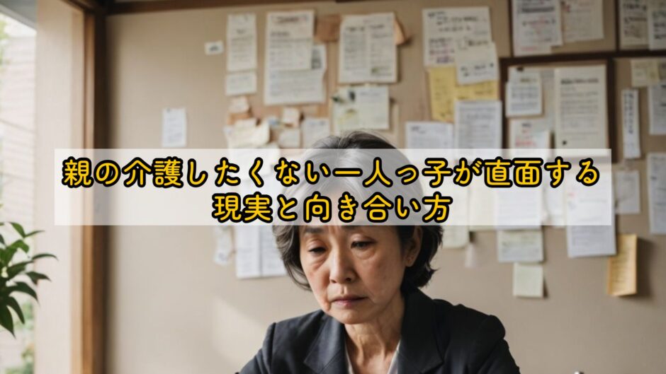 親の介護したくない一人っ子が直面する現実と向き合い方