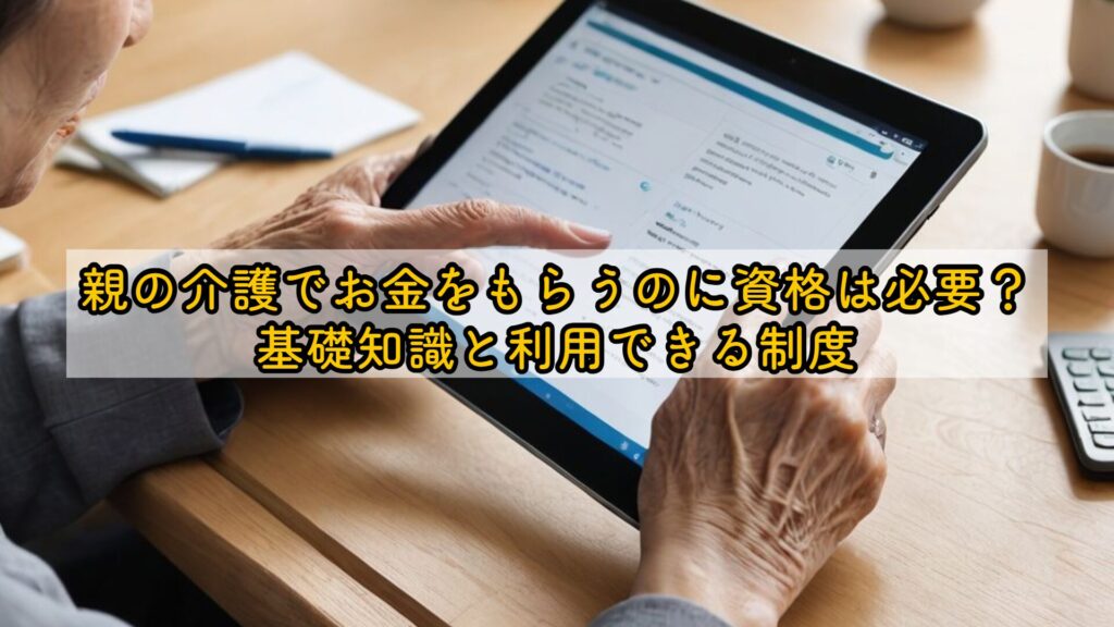 親の介護でお金をもらうのに資格は必要?基礎知識と利用できる制度