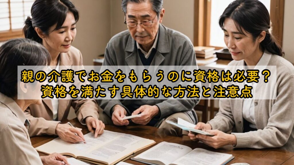 親の介護でお金をもらうのに資格は必要?資格を満たす具体的な方法と注意点