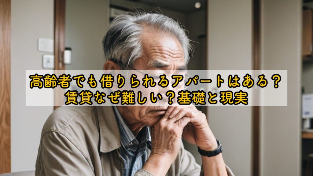 高齢者でも借りられるアパートはある？賃貸なぜ難しい？基礎と現実